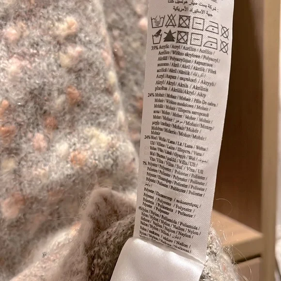 OAK + FORT Cream Cardigan with Peach Fleck - Picture 3 of 3